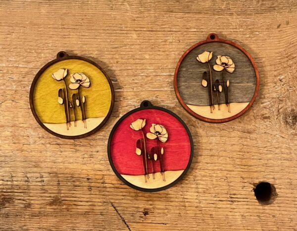 Poppy Wooden Ornament