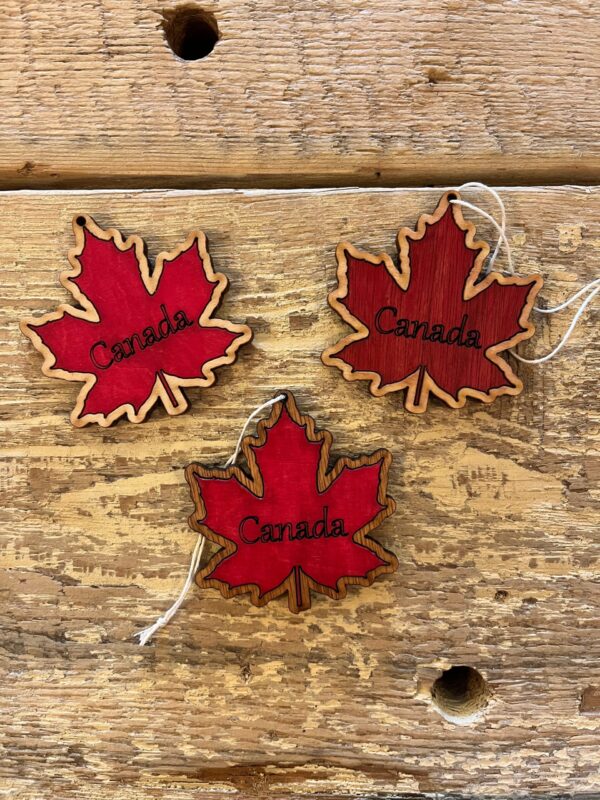 Canada Maple Leaf Wooden Ornament