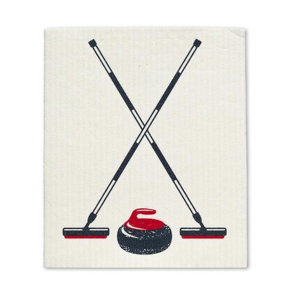 Curling Rock & Brooms Dishcloths. Set of 2 - Image 2