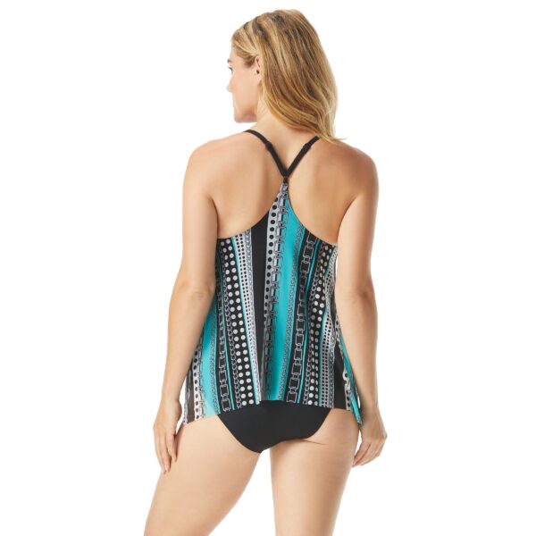 Coco Reef Current Mesh Layer Tankini Black & Turquoise - Image 2