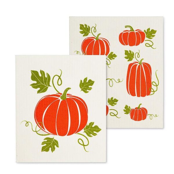 Pumpkins Dishcloths. Set of 2