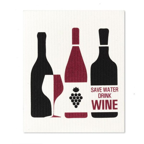 Wine Glass & Bottles Dishcloths. Set of 2 - Image 2