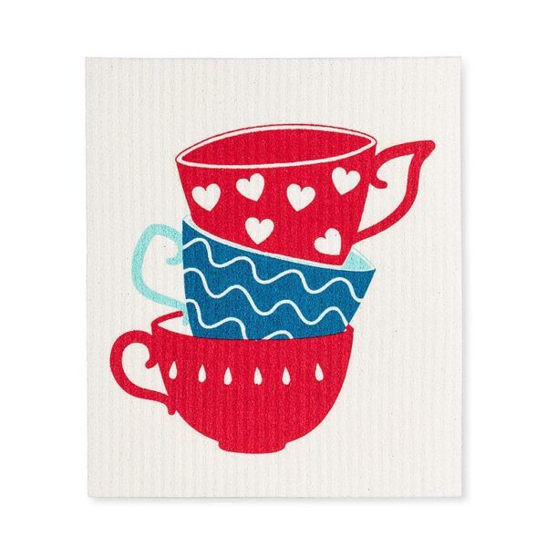 Teapot & Cups Dishcloths. Set of 2 - Image 2