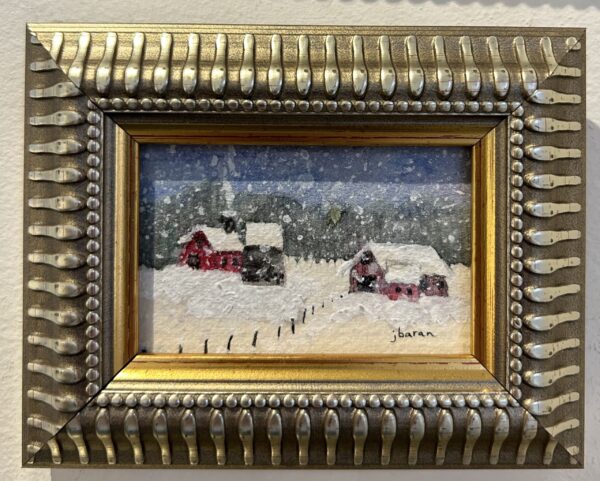 Mini Watercolour Painting "Red School House"