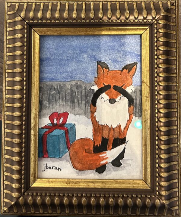 Mini Fox Painting "No Peeking"