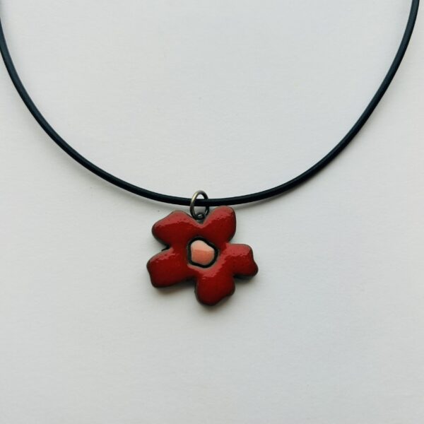 Daisy Necklace with Leather Cord