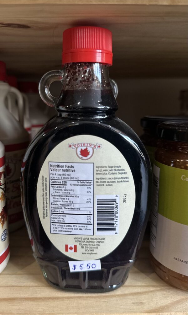 Voisin's Wild Blueberry Syrup - Image 2